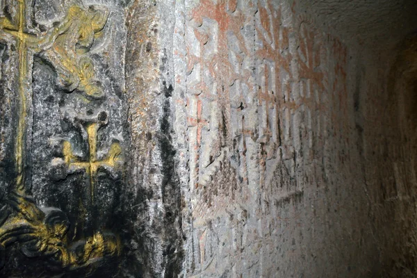 Стена церкви в Гегардском монастыре — стоковое фото