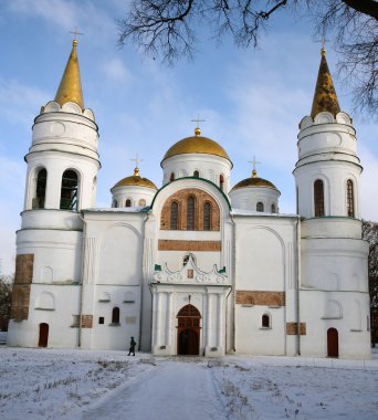 Başkalaşım Katedrali, Chernihiv, Ukrayna, kış
