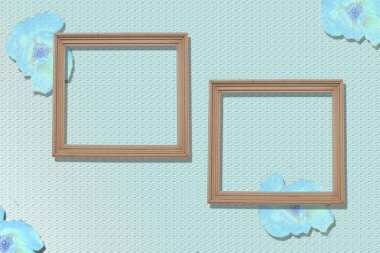 Turkuaz duvar ahşap çerçeveler