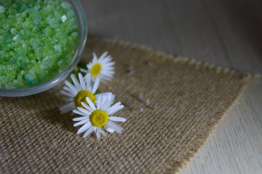 Papatya tuz bir kase, papatya çiçekleri