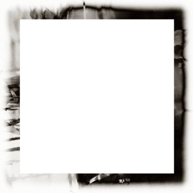 Grunge suluboya dokusu siyah beyaz duvar çerçevesi. Resim veya reklam metni için ortadaki boşluk.   