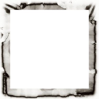 Çizik ve suluboya efektlerle siyah beyaz desenli Grunge çerçeve. Resim veya reklam metni için ortadaki alanı kopyala.   