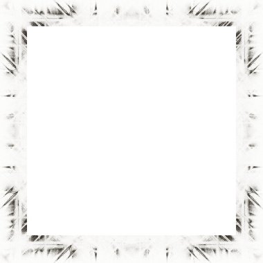 Çizik ve suluboya efektlerle siyah beyaz desenli Grunge çerçeve. Resim veya reklam metni için ortadaki alanı kopyala.   