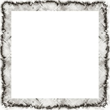 Çizik ve suluboya efektlerle siyah beyaz desenli Grunge çerçeve. Resim veya reklam metni için ortadaki alanı kopyala.   