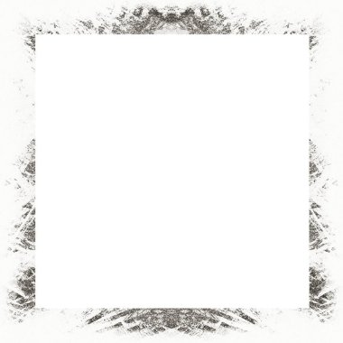 Çizik ve suluboya efektlerle siyah beyaz desenli Grunge çerçeve. Resim veya reklam metni için ortadaki alanı kopyala.   