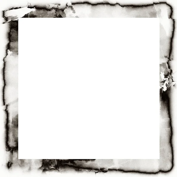Messy Grunge Watercolor Texture Black White Wall Frame Empty Space — Stock Photo, Image