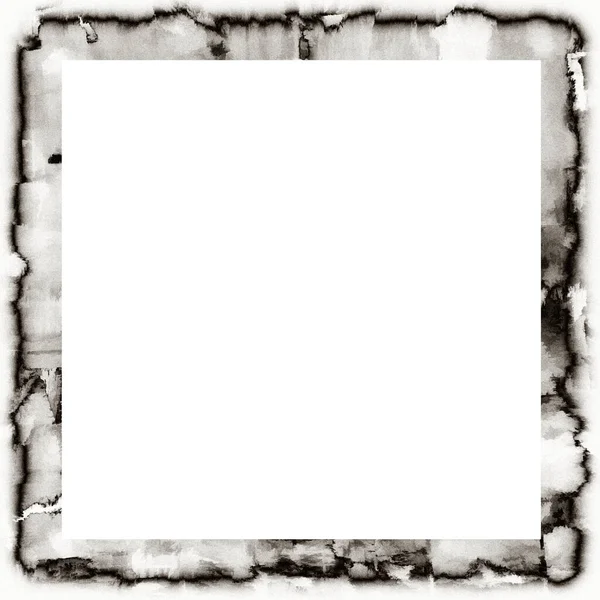 Disordinato Grunge Gocciolante Texture Acquerello Cornice Della Parete Bianco Nero — Foto Stock