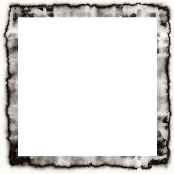 Stökig Grunge Akvarell Struktur Svart Och Vit Vägg Ram Tomrum — Stockfoto