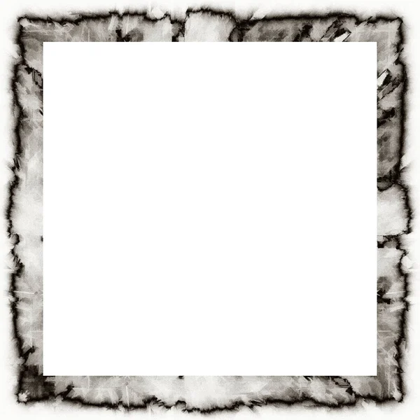 Disordinato Grunge Texture Acquerello Cornice Della Parete Bianco Nero Spazio — Foto Stock