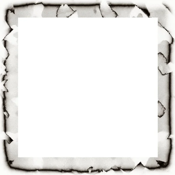 Messy Grunge Watercolor Texture Black White Wall Frame Empty Space — Stock Photo, Image