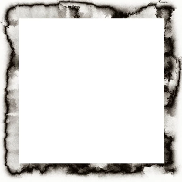 Grunge Salissant Goutte Goutte Texture Aquarelle Cadre Mural Noir Blanc — Photo