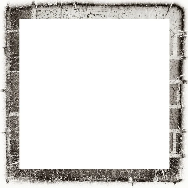 Grunge Scratched Watercolor Texture Black White Wall Frame Copy Space — Stock Photo, Image