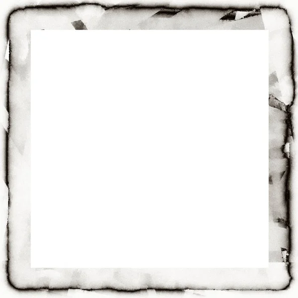 Messy Grunge Dripping Watercolor Texture Black White Wall Frame Empty — Stock Photo, Image