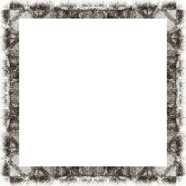 Grunge Frame Scratch Watercolor Effects Black White Texture Copy Space — Stock Photo, Image