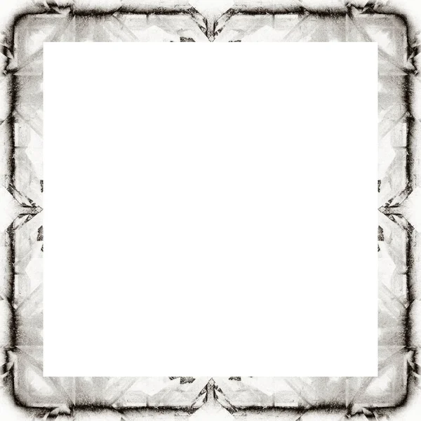 Grunge Frame Scratch Watercolor Effects Black White Texture Copy Space — Stock Photo, Image