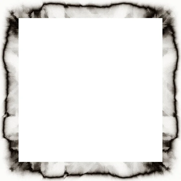 Grunge Bagunçado Textura Aquarela Moldura Parede Preto Branco Espaço Vazio — Fotografia de Stock