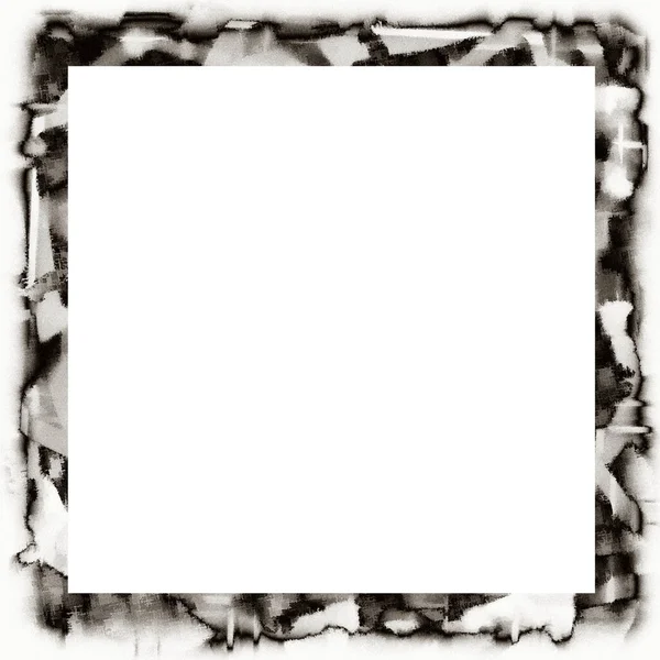 Grunge Watercolor Texture Black White Wall Frame Empty Space Middle — Stock Photo, Image