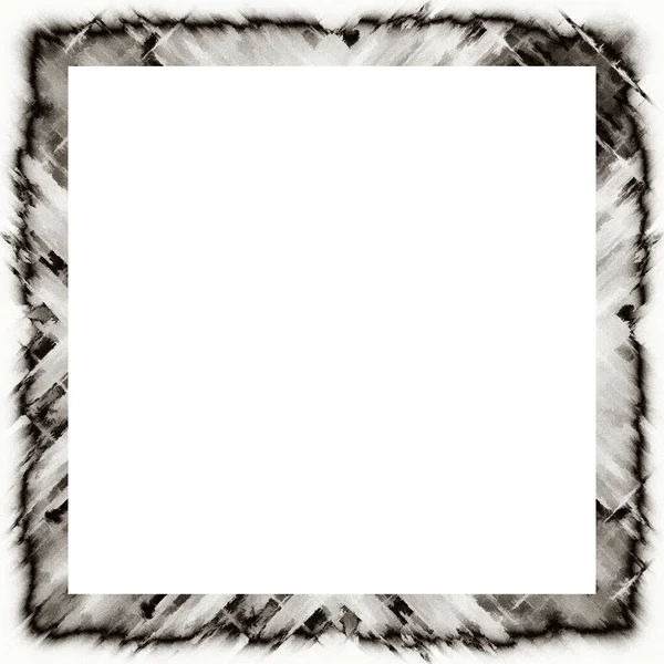 Disordinato Grunge Gocciolante Texture Acquerello Cornice Della Parete Bianco Nero — Foto Stock