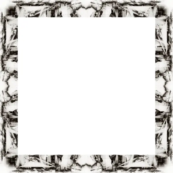 Grunge Frame Black White Texture Copy Space Middle Image Advertisement — Stock Photo, Image