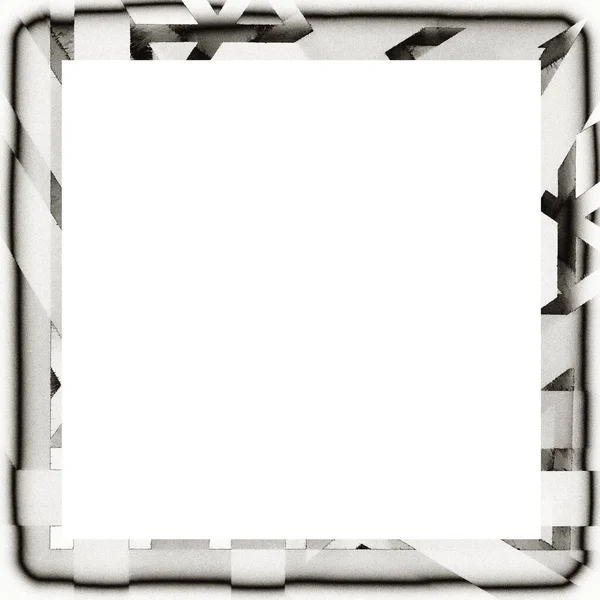 Grunge Watercolor Texture Black White Wall Frame Empty Space Middle — Stock Photo, Image