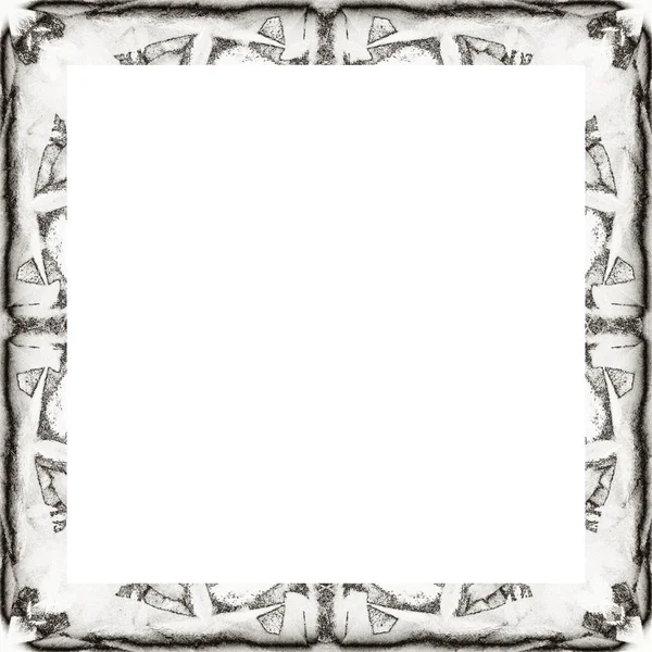 Grunge Frame Black White Texture Copy Space Middle Image Advertisement — Stock Photo, Image