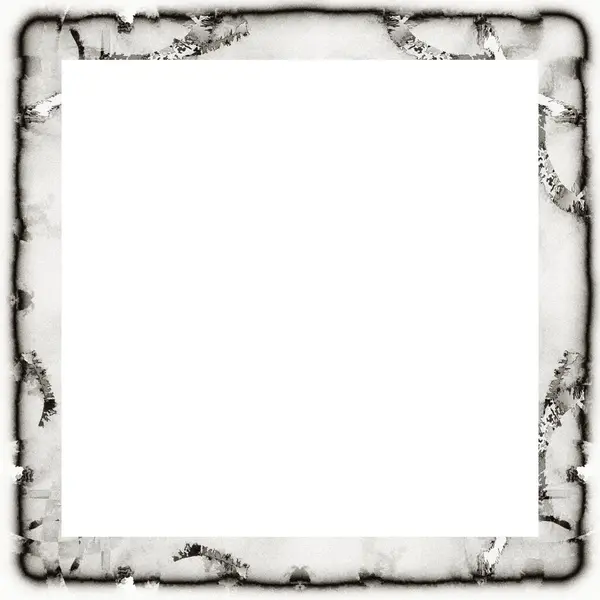 Grunge Scratched Frame Watercolor Texture Black White Copy Space Middle — Stock Photo, Image