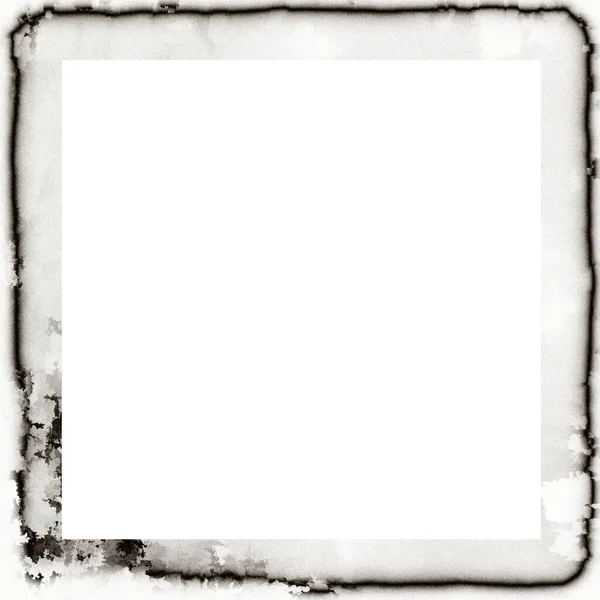 Grunge Watercolor Texture Black White Wall Frame Empty Space Middle — Stock Photo, Image