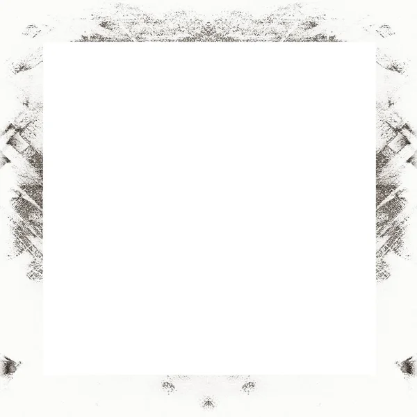 Grunge Frame Scratch Watercolor Effects Black White Texture Copy Space — Stock Photo, Image