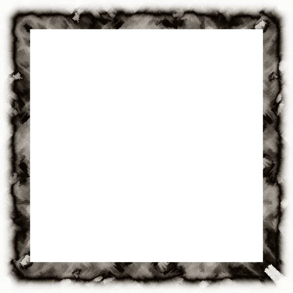 Disordinato Grunge Gocciolante Texture Acquerello Cornice Della Parete Bianco Nero — Foto Stock