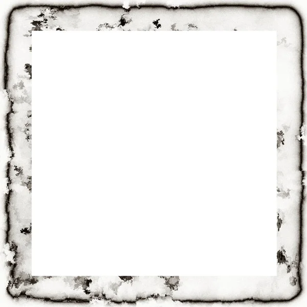 Messy Grunge Dripping Watercolor Texture Black White Wall Frame Empty — Stock Photo, Image