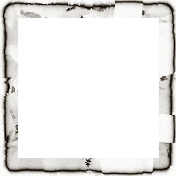 Grunge Watercolor Texture Black White Wall Frame Empty Space Middle — Stock Photo, Image