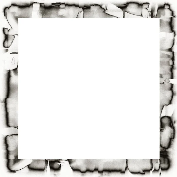 Grunge Salissant Goutte Goutte Texture Aquarelle Cadre Mural Noir Blanc — Photo