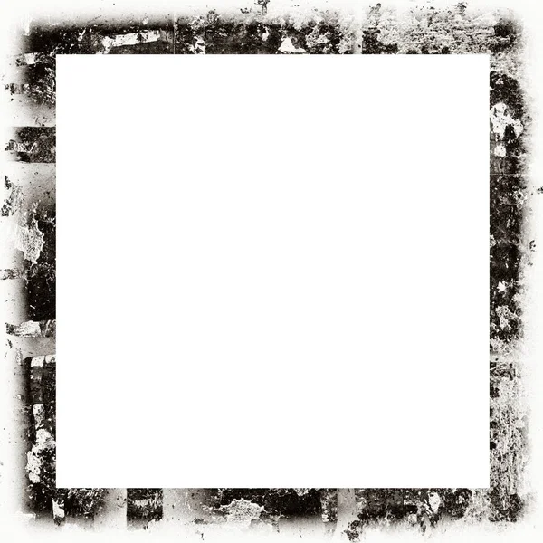 Grunge Arranhou Textura Aquarela Quadro Parede Preto Branco Copiar Espaço — Fotografia de Stock