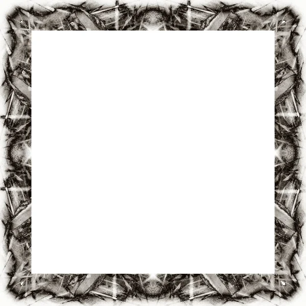 Grunge Frame Black White Texture Copy Space Middle Image Advertisement — Stock Photo, Image