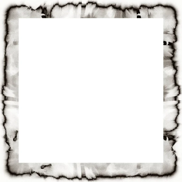 Desordenado Grunge Acuarela Textura Marco Pared Blanco Negro Espacio Vacío — Foto de Stock
