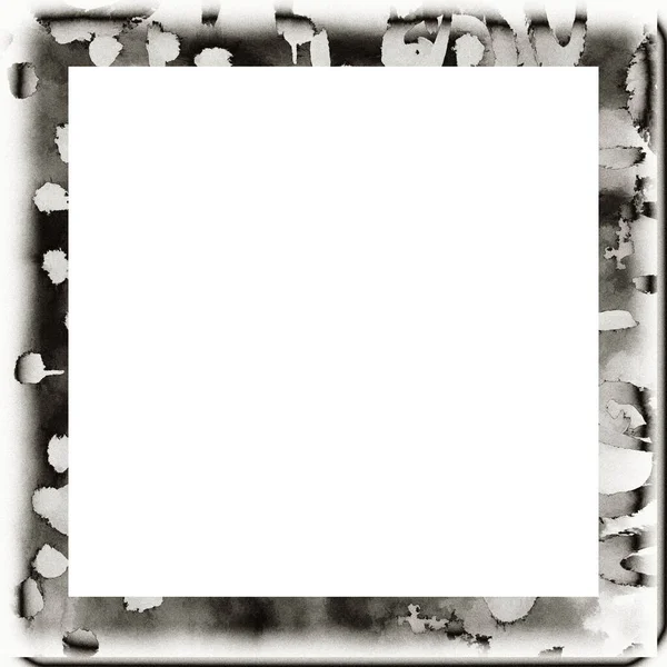 Cadre Grunge Texture Noire Blanche Espace Copie Milieu Pour Image — Photo