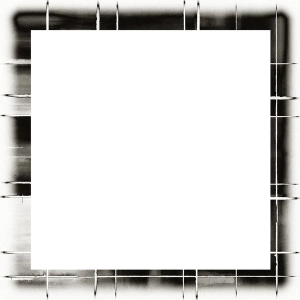 Grunge Watercolor Texture Black White Wall Frame Empty Space Middle — Stock Photo, Image