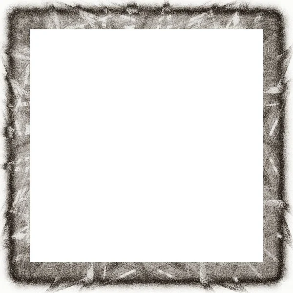 Grunge Frame Scratch Watercolor Effects Black White Texture Copy Space — Stock Photo, Image