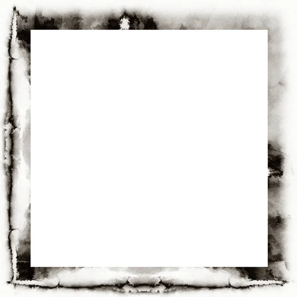 Grunge Goutte Goutte Texture Aquarelle Cadre Mural Noir Blanc Avec — Photo