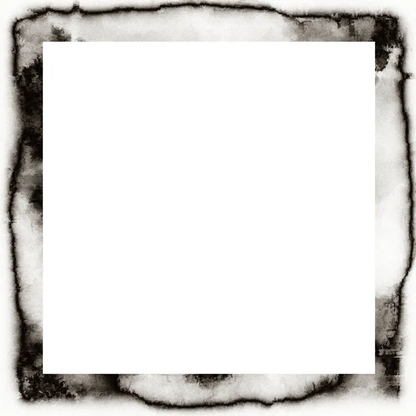 Grunge Goutte Goutte Texture Aquarelle Cadre Mural Noir Blanc Avec — Photo