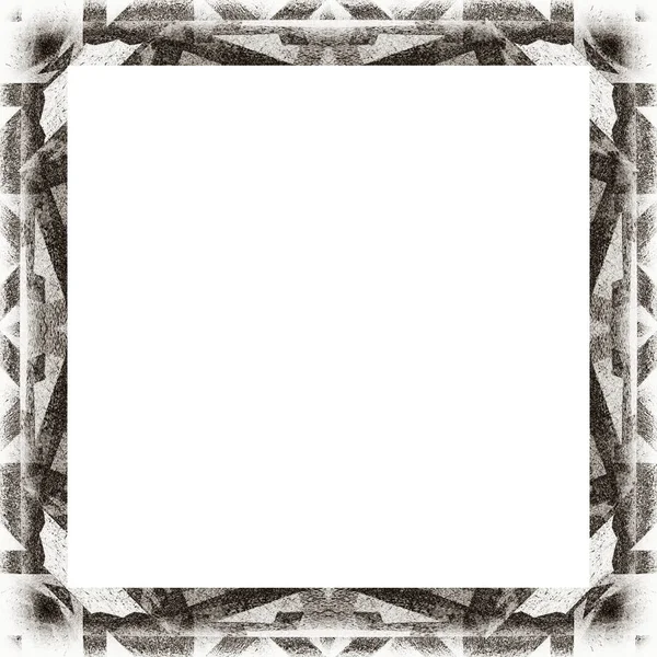 Grunge Frame Scratch Watercolor Effects Black White Texture Copy Space — Stock Photo, Image