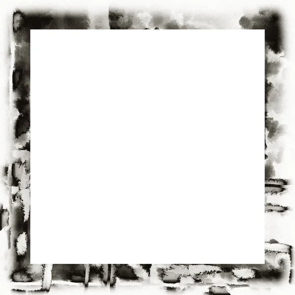 Cadre Grunge Texture Noire Blanche Espace Copie Milieu Pour Image — Photo