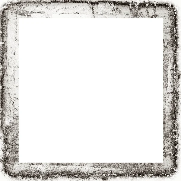 Grunge Scratched Watercolor Texture Black White Wall Frame Copy Space — Stock Photo, Image