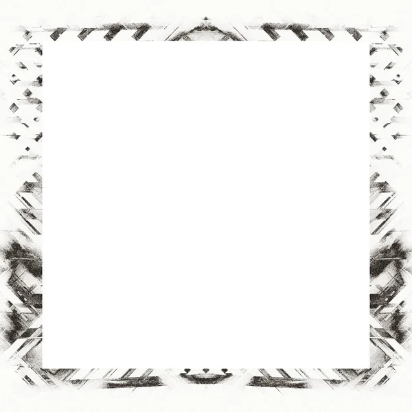 Grunge Frame Black White Texture Copy Space Middle Image Advertisement — Stock Photo, Image