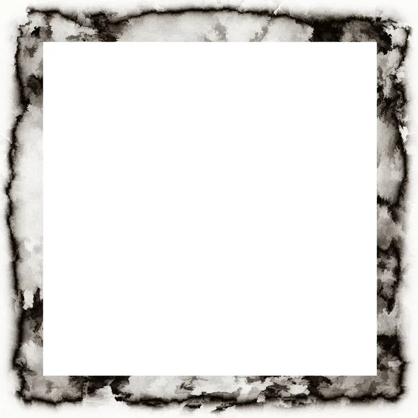 Grunge Salissant Goutte Goutte Texture Aquarelle Cadre Mural Noir Blanc — Photo