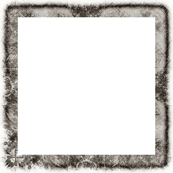 Cadre Grunge Texture Noire Blanche Espace Copie Milieu Pour Image — Photo