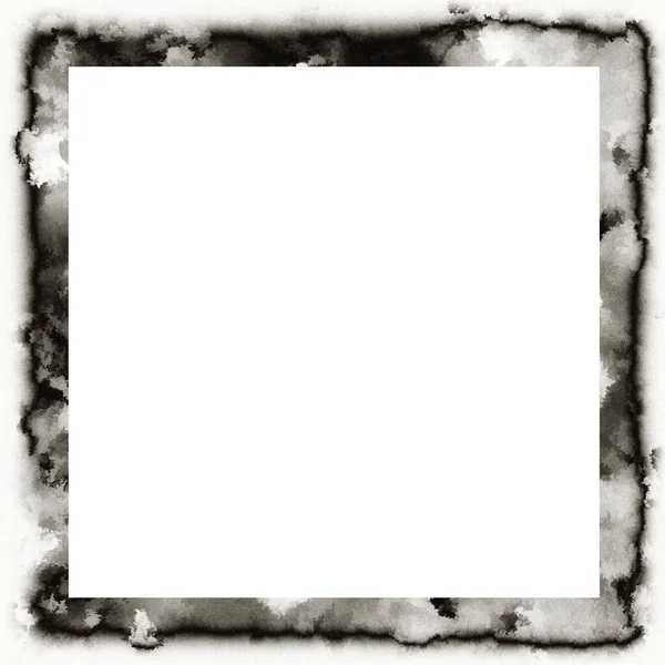 Grunge Akvarel Textura Černé Bílé Stěny Rám Prázdné Místo Uprostřed — Stock fotografie
