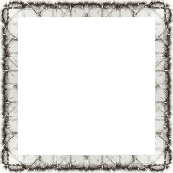 Grunge Frame Scratch Watercolor Effects Black White Texture Copy Space — Stock Photo, Image