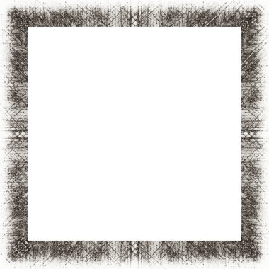 Çizik ve suluboya efektlerle siyah beyaz desenli Grunge çerçeve. Resim veya reklam metni için ortadaki alanı kopyala.   