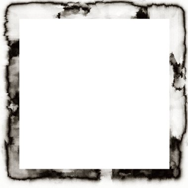 Grunge suluboya dokusu siyah-beyaz duvar çerçevesi ortası resim veya metin için boş alan ile damlıyor.  